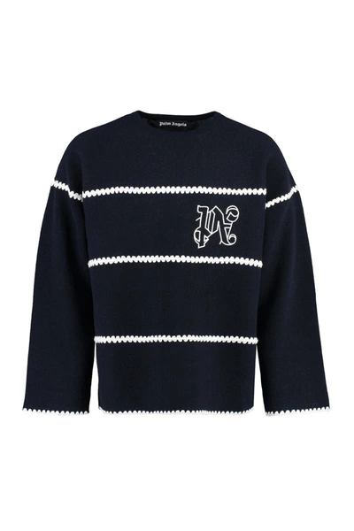 PALM ANGELS PALM ANGELS KNIT WOOL BLEND PULLOVER