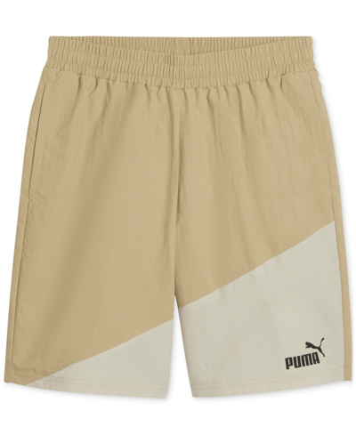 Puma Men's Power Colorblocked Shorts In Prairie Tan