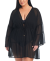 BLEU BY ROD BEATTIE PLUS SIZE SHEER CAFTAN COVER-UP