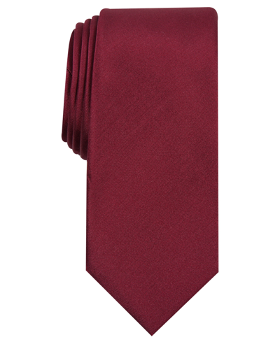 Alfani Men's Solid Texture Slim Tie, Created For Macy's In Burgundy