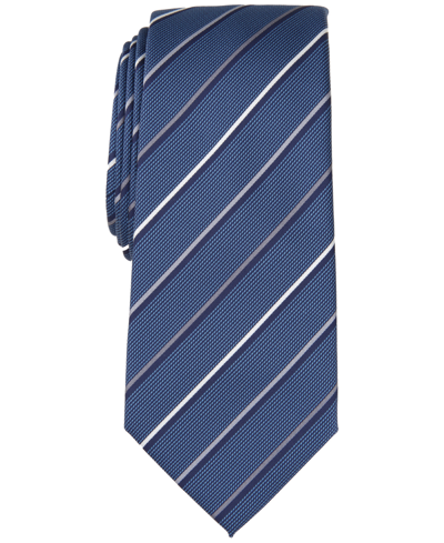 Alfani Men's Belwood Slim Stripe Tie, Created For Macy's In Navy
