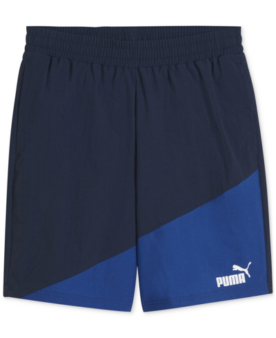 Puma Men's Power Colorblocked Shorts In Club Navy
