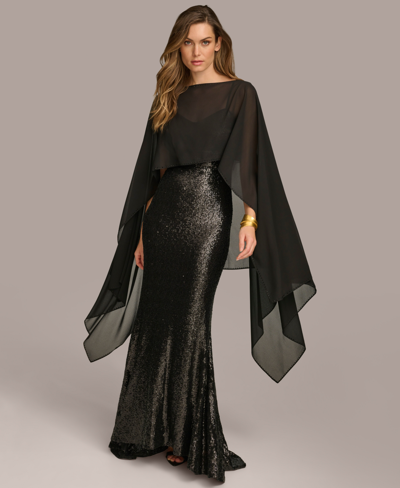 Donna Karan Women's Chiffon Formal Caplet In Black