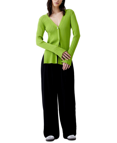 French Connection Women's Leonara Textured Cardigan In Wasabi