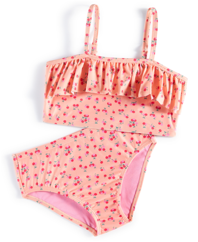 Epic Threads Kids' Toddler & Little Girls Cherry Party Swimsuit, 2 Piece Set, Created For Macy's In Peach Foam
