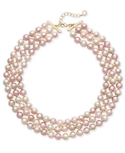Charter Club Imitation Pearl Triple Layer Necklace, 17" + 2" Extender, Created For Macy's In Multi