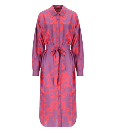 ESSENTIEL ANTWERP FOXGLOVE FUCHSIA SHIRT DRESS