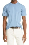 Brunello Cucinelli Round Neck Cotton T-shirt In Blue