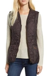 Barbour Betty Quilted Fleece Lined Vest In Brown