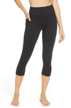 Zella Live In High Waist Pocket Crop Leggings In Black