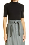VINCE MOCK NECK ELBOW SLEEVE T-SHIRT