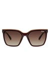 Quay Level Up 61mm Gradient Square Sunglasses In Chocolate / Brown