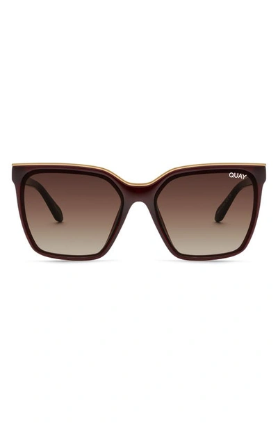 Quay Level Up 61mm Gradient Square Sunglasses In Chocolate / Brown