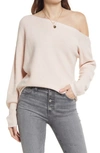 Treasure & Bond One-shoulder Rib Sweater In Pink Peony Bud