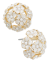 CHARTER CLUB GOLD-TONE IMITATION PEARL & EPOXY FLOWER BOUQUET STUD EARRINGS, CREATED FOR MACY'S