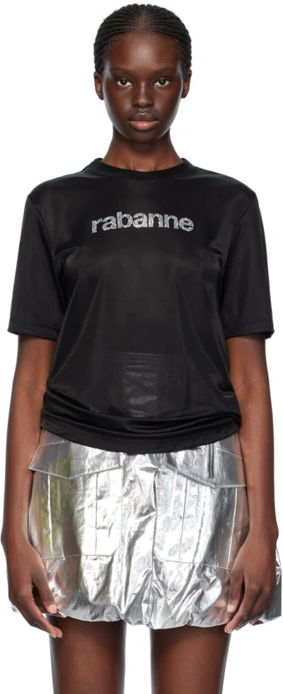 Rabanne Jersey Logo T-shirt In Black