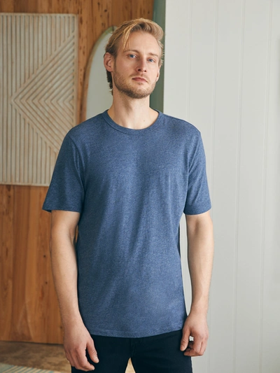 Faherty Short-sleeve Vintage Chambray T-shirt In Glacial Navy Heather