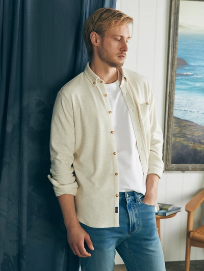 Faherty Legend&trade; Sweater Shirt (single Pocket) In Off White