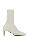 Jil Sander 65mm Leather Ankle Boots In White