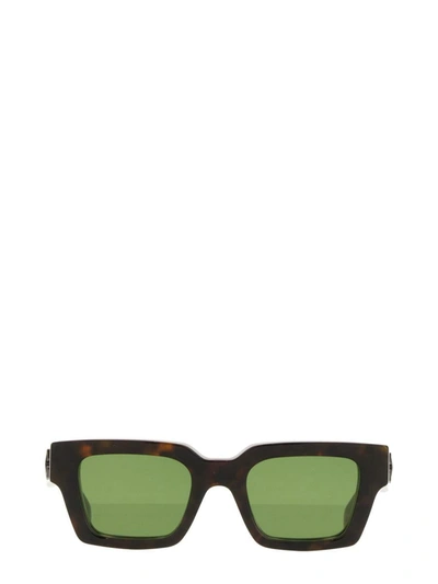Off-white Virgil - Havana / Green Sunglasses In Brown