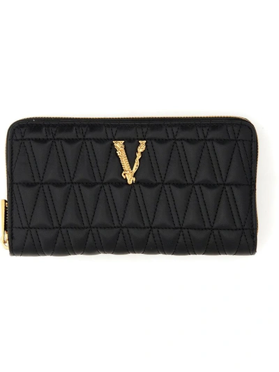 Versace "virtus" Portfolio In Black