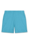 Goodlife Essential Slim Fit Linen & Cotton Shorts In Neon Blue