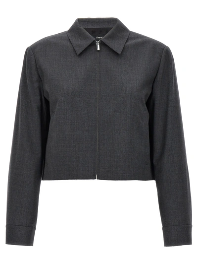 Theory Cropped Jacket In Gray