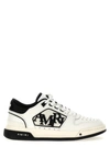 Amiri White Low Top Sneakers With Logo Patch On The Side And Contrasting Heel With Logo Lettering In Leath In White/black