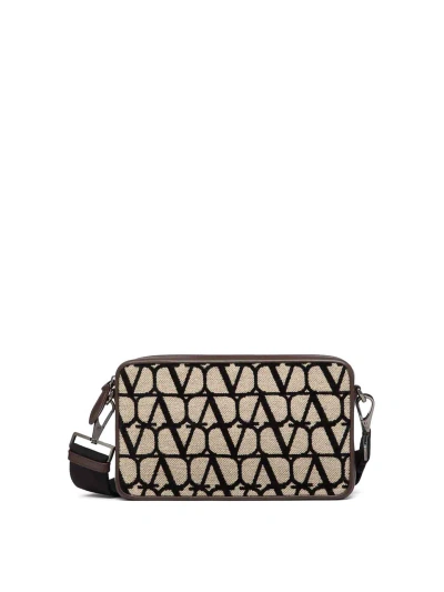 Valentino Garavani Toile Iconographe Shoulder Bag In Beige