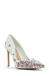 Aldo Lala Pointed Toe Pump In White Multi