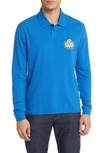 Hugo Boss X Nfl Patlong Long Sleeve Piqué Polo In Los Angeles Rams Bright Blue