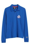 Hugo Boss Boss X Nfl Long-sleeved Polo Shirt With Collaborative Branding In Giants