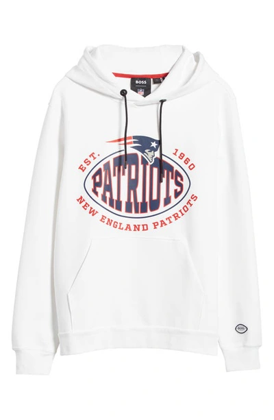 Hugo Boss X Nfl Touchback Graphic Hoodie In Open White