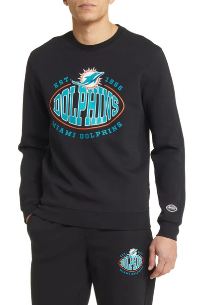 Hugo Boss Boss X Nfl Crewneck Sweatshirt In Miami Dolphins Black