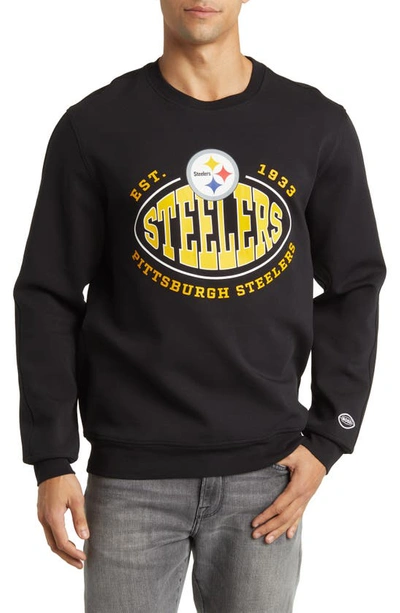 Hugo Boss Boss X Nfl Cotton-blend Sweatshirt With Collaborative Branding In Steelers Charcoal