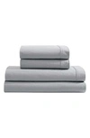 Calvin Klein Washed 200 Thread Count Percale Sheet Set In Grey