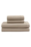 Calvin Klein Washed 200 Thread Count Percale Sheet Set In Brown