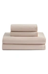 Calvin Klein Pearl Edge 300 Thread Count Sateen Sheet Set In Beige/tan