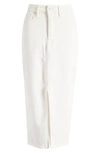 Good American Denim Slit Front Midi Skirt In Cloud White001