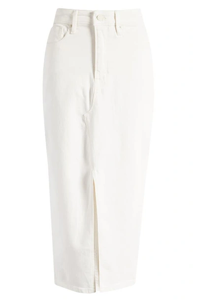 Good American Denim Slit Front Midi Skirt In Cloud White