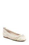 Kelsi Dagger Brooklyn Frankie Crochet Ballet Flat In Shell