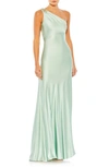Mac Duggal Asymmetrical Gathered Dress In Sage