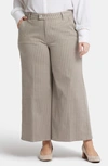 Nydj Mona High Rise Wide Leg Trouser Ankle Jeans In Boardwalk In Boardwalk Stripe