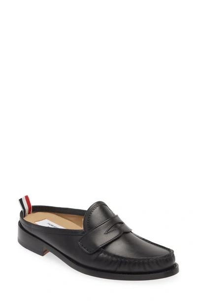 Thom Browne Penny Loafer Mules In Black