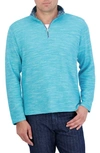 Robert Graham Ledson Space Dye Quarter Zip Top In Teal