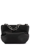 Olga Berg Jule Satin Top Handle Bag In Black