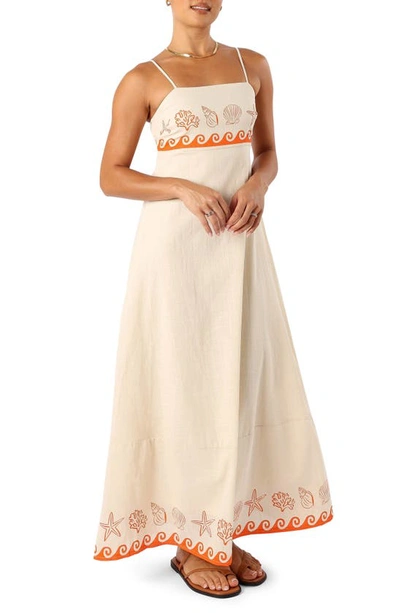 Petal And Pup Ceecee Cotton Maxi Sundress In Beige