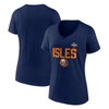 Fanatics Branded  Navy New York Islanders 2024 Nhl Stadium Series Logo V-neck T-shirt In Navy