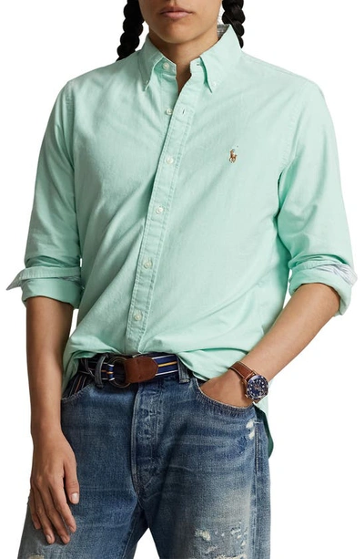 Polo Ralph Lauren Button-down Collar Cotton Oxford Shirt In Green