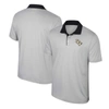 Colosseum Men's  White, Black Michigan Wolverines Print Stripe Polo Shirt In Gray